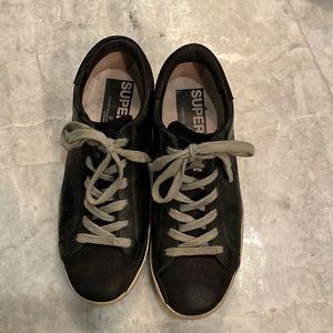 Black Superstar Perforated Low-Top Sneakers, size 36